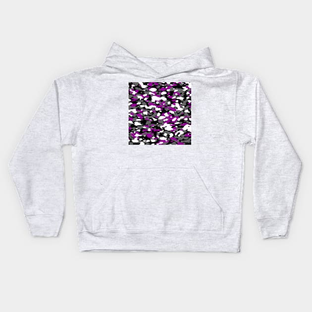 Purple Camo pattern digital Camouflage Kids Hoodie by Tshirtstory